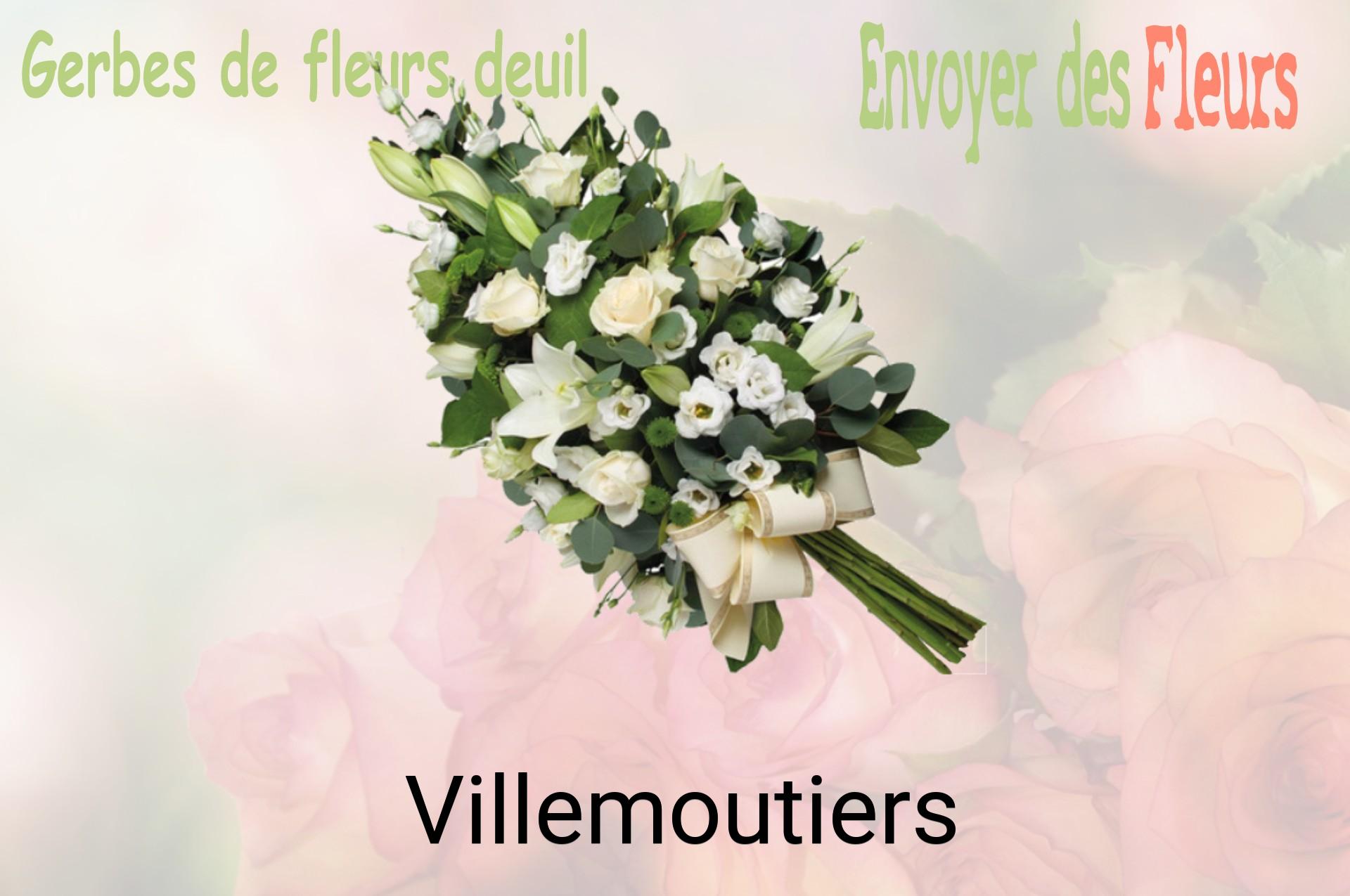 Gerbe de fleurs de deuil livrée à Villemoutiers